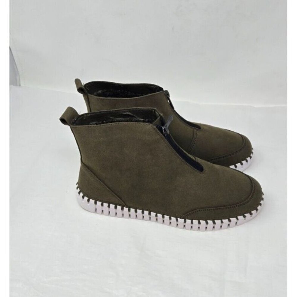 Ilse Jacobsen Tulip Zip Ankle Boots 6071 Deep Olive 40 US 9 - Picture 4 of 10